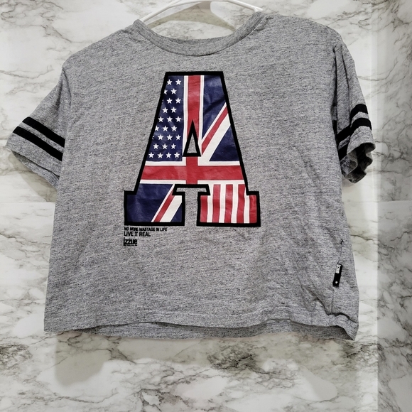 Izzue Tops - Izzue Crop Top Baseball Tee XS